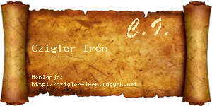 Czigler Irén névjegykártya